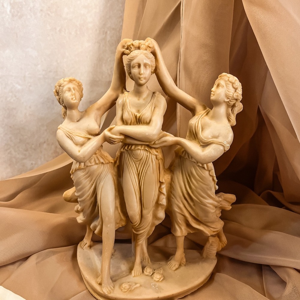 Three Graces Alabaster Composite Sculpture Statue